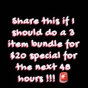 3 items for $20 special !